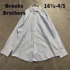 ブルックスブラザーズ ギンガムチェックシャツ 青 定番人気 コットン【6974】