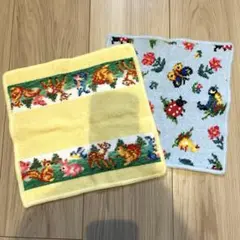 FEILER 動物と花の刺繍タオルハンカチ2枚セット