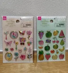 デコレーションシール ぷくっとシール ぷくぷくシール 3Dシール2枚セット