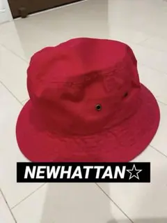 NEWHATTAN 赤 バケットハット S/M