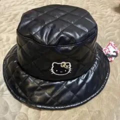 新品未使用品　ハローキティ キルティング バケットハット 黒