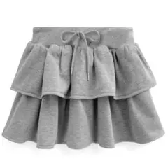 GRL インパン裏地付きティアードスウェットミニスカート[pm596] グレー