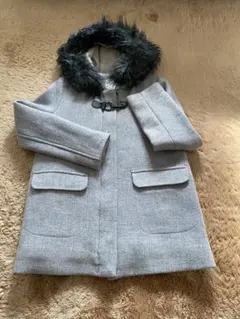 ZARAガールズ　ファー付きコートグレー