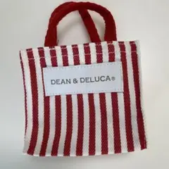 DEAN & DELUCA ミニトート赤白ストライプ