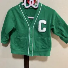 緑色 C刺繍 カーディガン