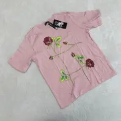 Dolce Mara Tシャツ 半袖 ピンク 花柄 コットン フリーサイズ