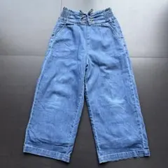 デニム ワイド 裏起毛