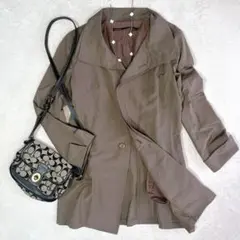 ギャルリーヴィー◇ステンカラーコート ライトアウター 比翼 ショールカラー 1