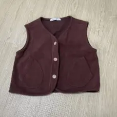 コットンブラウンベビーベスト 100cm