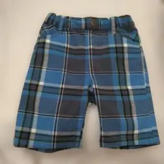 青系チェック柄ハーフパンツ80センチ