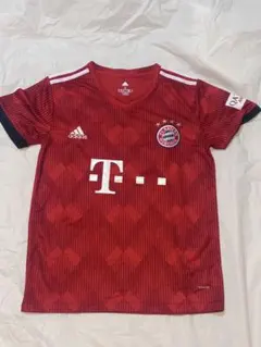 FC Bayern München adidas 赤 ストライプシャツ Sサイズ