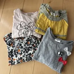 ラグマート　フタフタ他　長袖セット　ミニーマウス刺繍 薄いピンク