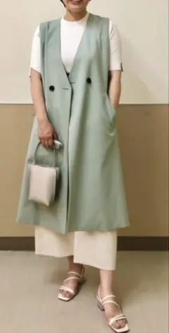 GU ミントグリーン ロングジレ　ベスト