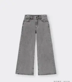 ミドルライズワイドジーンズ(丈標準72.0～76.0cm) XXL GU グレー