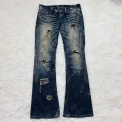 00s VANQUISH low-rise flared denim swag