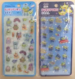 モンスターズインク トイストーリー エイリアン 2種 ぷくぷくシール ボンドロ系