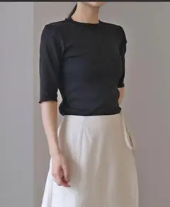 アクテ　アウトロックTシャツ　ブラック 五分袖 トップス