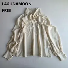 LAGUNAMOON 2WAYボウタイブラウス シアー アイボリー パフスリーブのサムネイル