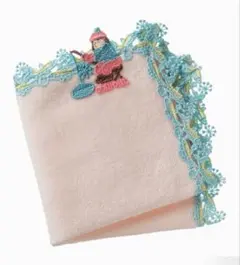 【新品・未使用】近沢レース　タオルハンカチ　わかさぎ釣り（サーモンピンク）