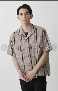 AZUL by MOUSSY 半袖シャツ L ベージュ系 チェック柄