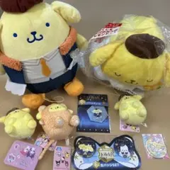 ポムポムプリン ハッピーくじ ぬいぐるみ ラストワン 缶バッジ チャーム