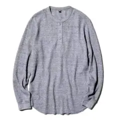 ユニクロ　ワッフルヘンリーネックTシャツ　【Mサイズ】