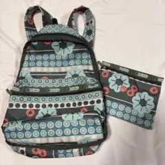 【美品】LeSportsac フラワー柄リュックポーチ付き
