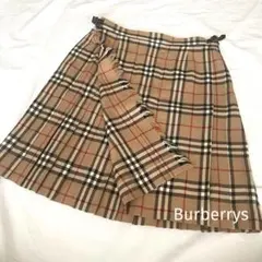 【美品】バーバリー　ブルーレーベル　ラップスカート　ノバチェック　プリーツ