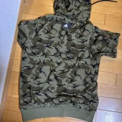 adidas カモフラージュ フード付きパーカー L