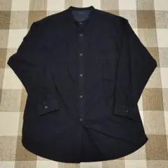MUJI LABO◆カポック混オーバーサイズバンドカラーシャツ◆ブラック無印良品