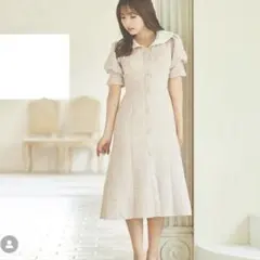 MISTREASS パフスリーブツイードマーメイドワンピース