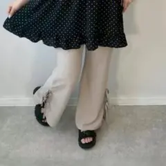 10日までの値下げ！asukaサイドリボンフレアパンツ