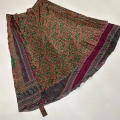 シルク　巻きスカート　タイ　エプロン　エスニック　スカート　アジアン　パレオ