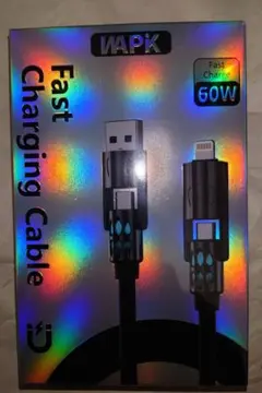 WAPIK 4 IN 1 60W 急速充電ケーブル 【オレンジ】