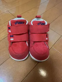 ASICS ベルクロシューズ レッド