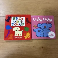 【used】どうぶついろいろかくれんぼ　いっしょいっしょ　絵本　かたぬきえほん