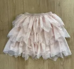 H&M キッズ チュールスカート ピンク ラメ ティアード 130cm