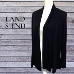美品 LANDS' END ランズエンド カーディガン 黒 羽織 レディース Ｍのサムネイル