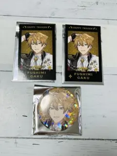にじさんじ　ハピトリ　クリスマス　伏見ガク　缶バッジ　チェキ風カード