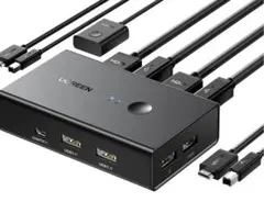 UGREEN HDMI KVM切替器 2入力1出力 4K@60Hz USB2.0