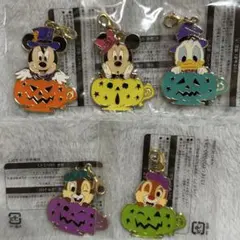 ディズニー　ハロウィン　チャーム　5個　ミッキー　ミニー　ドナルド