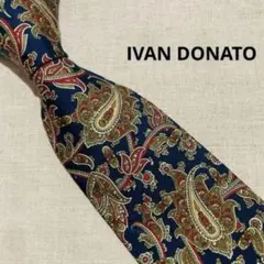 【美品】IVAN DONATO イタリア製 ペイズリー ネクタイ シルク