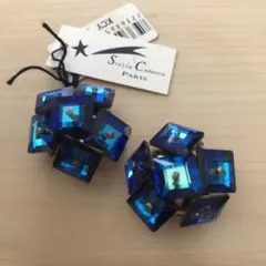 Stella Cadente★青いクリスタルイヤリングヴィンテージスワロフスキー