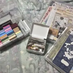 コラージュ素材　豆本 ステッカー ランダム　100枚セット