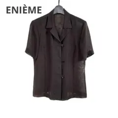 【ENIÈME】　半袖ジャケット　透け感　9号　茶系　　夏物　レナウンルックのサムネイル