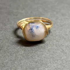 WR685G 天然石 ワイヤーリング デュモルチェライトインクォーツ