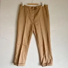 【美品】アンクライン クロップドパンツ 裾ダブル キャメル 9 Mのサムネイル