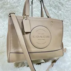 コーチ ショルダーバッグ 2way デンプシー ベージュ レザー
