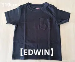 EDWIN エドウィン キッズ 半袖 Tシャツ ブラック 110cm 綿100%