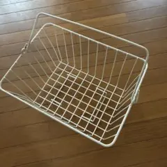 アイアンワイヤーバスケット　ホワイト　レトロ